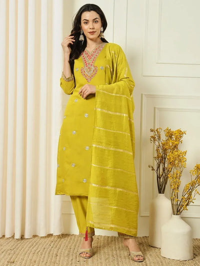 Elegant Roman Silk Kurti Set - Embroidered Festive Wear for Women