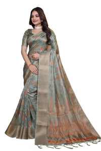 Elegant Sage Green Soft Silk Saree with Golden Zari Pallu - Festive Wear for Women