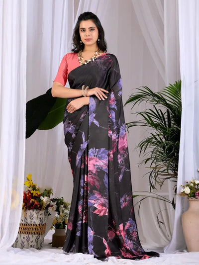 Elegant Saree for Women - Satin Georgette Festive Prints
