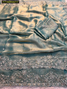 Elegant Satin Silk Saree - Fancy Sequin Embroidery for Festive Wear