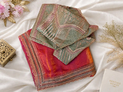 Elegant Satin Silk Saree with Heavy Embroidery Blouse - Festive Raksha Bandhan Collection