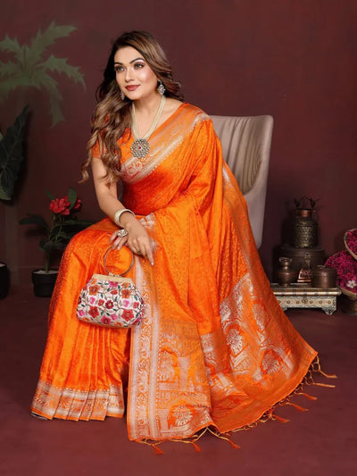 Elegant Satin Silk Saree with Rich Zari Border for Festive Wear