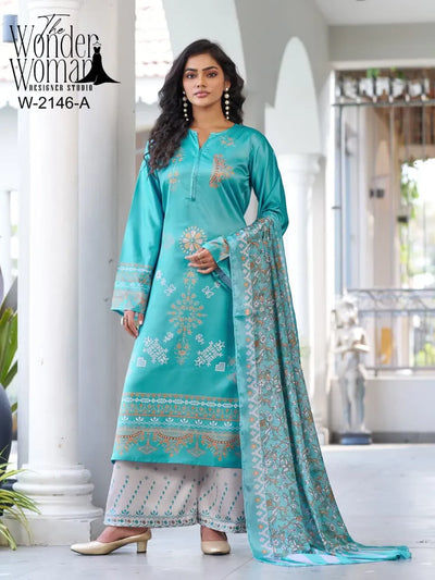 Elegant Satin Suit Set - Luxurious Feel for Festive & Eid Celebrations