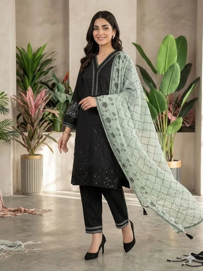 Elegant Sequence Embroidered Palazzo Set with Dupatta - Festive Wear for Women