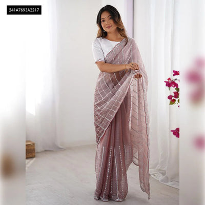 Buy Elegant Sequence Zimmy Chiffon Saree for Women | Party Wear & Ethnic Wear Online
