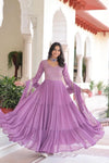 Elegant Sequin Gown - Faux Georgette Party Wear for Women