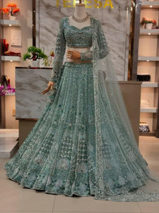 Elegant Sequin Net Lehenga - Flared & Comfortable for Festive Wear