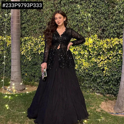 Elegant Sequined Blazer Top Lehenga - Sparkling Festive Style for Women