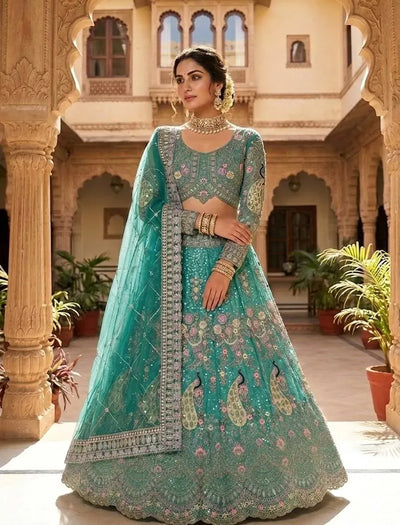 Elegant Sequins Work Lehenga with 4-Meter Flare - Festive Wedding Collection for Women