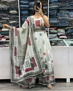 Elegant Sharara Gown Set - Premium Mal Cotton for Festivals