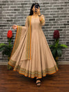 Elegant Silk Anarkali Gown with Dupatta - Festive Wear for Women