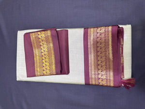 Elegant Silk Cotton Saree with Zari Border for Festive Wear