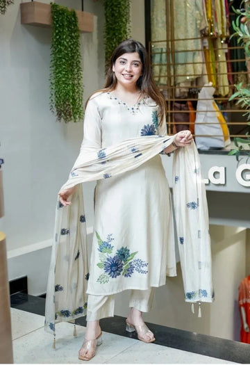 Elegant Silk Digital Print Kurti Set with Dupatta for Women