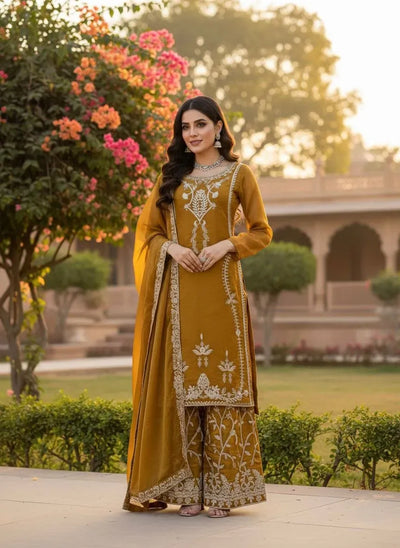Elegant Silk Palazzo Set - Heavy Embroidery Festive Wear for Women