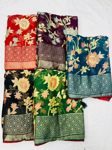 Elegant Soft Brasso Saree - Luxurious Party Wear for Women