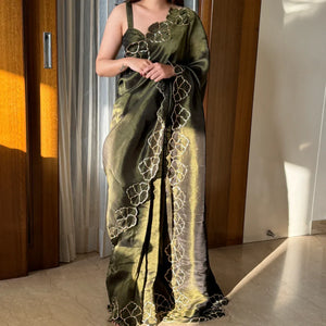 Elegant Soft Chiffon Saree with Designer Codding Work for Festive Wear