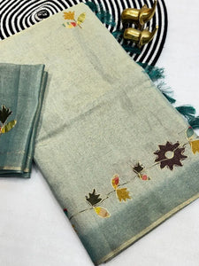 Elegant Soft Erode Tissue Zari Saree with Stunning Aari Work - Festive Prep Collection for Women