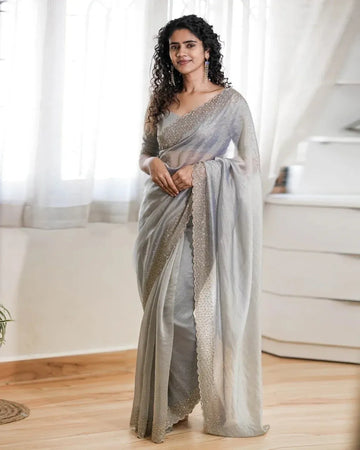 Elegant Soft Fendy Chiffon Saree - Rich Look Festive Wear for Women