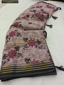 Elegant Soft Georgette Saree - Digital Print & Zari Border for Festive Wear