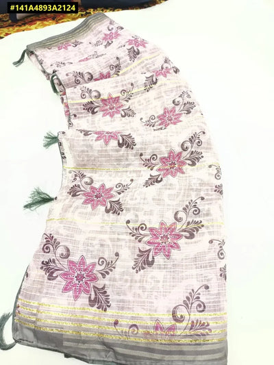 Elegant Soft Georgette Saree - Digital Print & Zari Border for Festive Wear