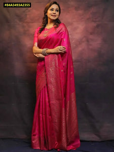 Elegant Soft Lichi Silk Saree - Rich Jacquard Pallu Design