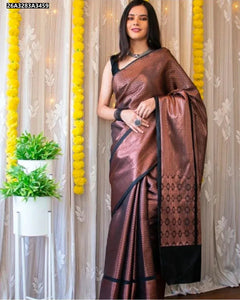 Elegant Soft Lichi Silk Saree - Rich Jacquard Pallu for Festive Occasions