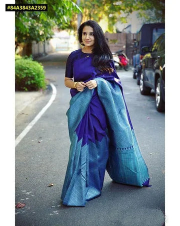 Elegant Soft Lichi Silk Saree - Rich Jacquard Pallu for Festive Wear