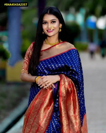 Elegant Soft Lichi Silk Saree - Rich Jacquard Pallu for Festive Wear