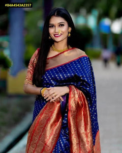 Elegant Soft Lichi Silk Saree - Rich Jacquard Pallu for Festive Wear