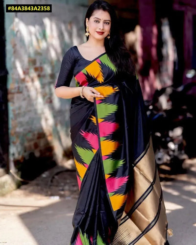 Elegant Soft Lichi Silk Saree - Rich Jacquard Pallu for Women