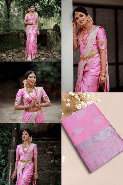 Elegant Soft Lichi Silk Saree - Rich Jacquard Weave for Women