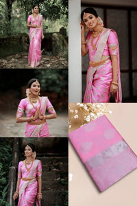 Elegant Soft Lichi Silk Saree - Rich Jacquard Weave for Women