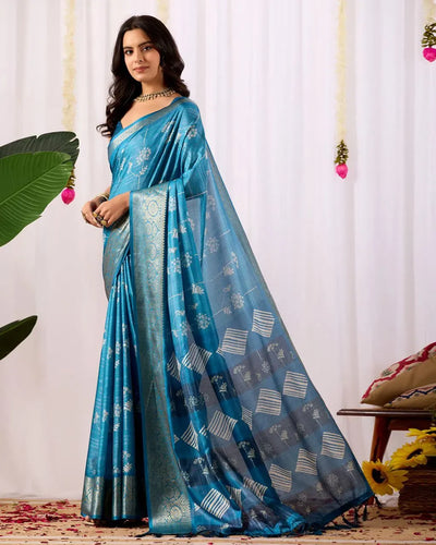Elegant Soft Lichi Silk Saree - Silver Zari Festive Wear for Women