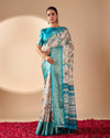 Elegant Soft Lichi Silk Saree with Traditional Zari Border