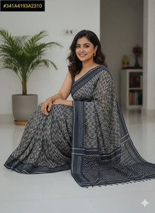 Elegant Soft Linen Digital Print Saree - Vibrant Festive & Daily Wear