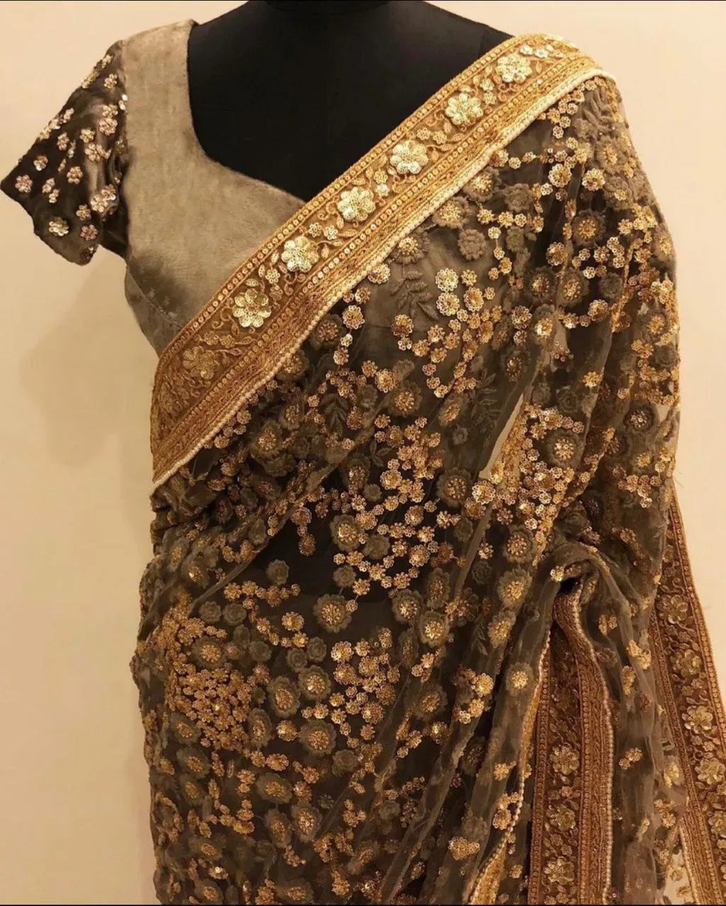 Premium Soft Mono Net Saree with Sequin Embroidery