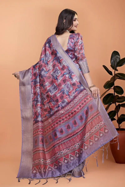 Elegant Soft Silk Saree - Detailed Copper Zari Border Festive Wear for Women