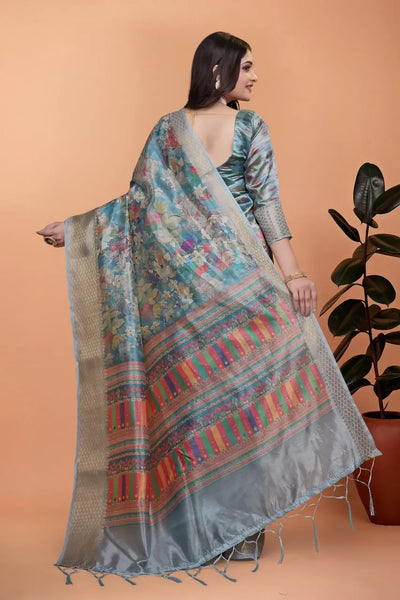 Elegant Soft Silk Saree - Floral Festive Wear for Women