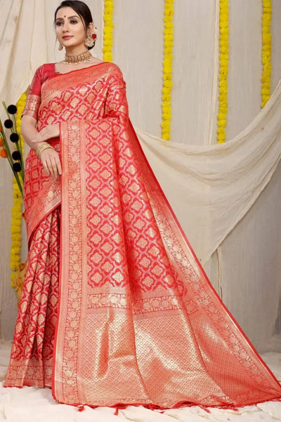 Elegant Soft Silk Saree - Pure Jari Weaving for Festive & Wedding Wear