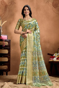 Elegant Soft Silk Saree - Traditional Geometric & Floral Festive Wear for Women