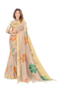 Elegant Soft Silk Saree with Bold Floral Print for Festive Wear