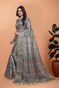 Elegant Soft Silk Saree - Zari Border Festive Wear for Women