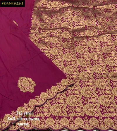 Elegant Soft Silk Zari Saree - Luxurious Cutwork Border for Festive Wear