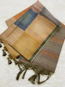 Elegant Soft Tussar Silk Saree - Festive Zari Border Collection for Women