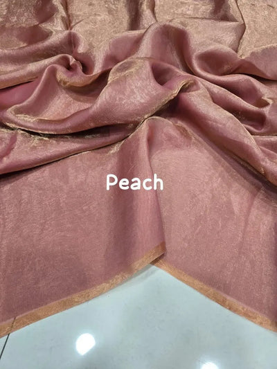 Elegant Space Satin Saree with Metallic Shimmer - Festive Wear for Women
