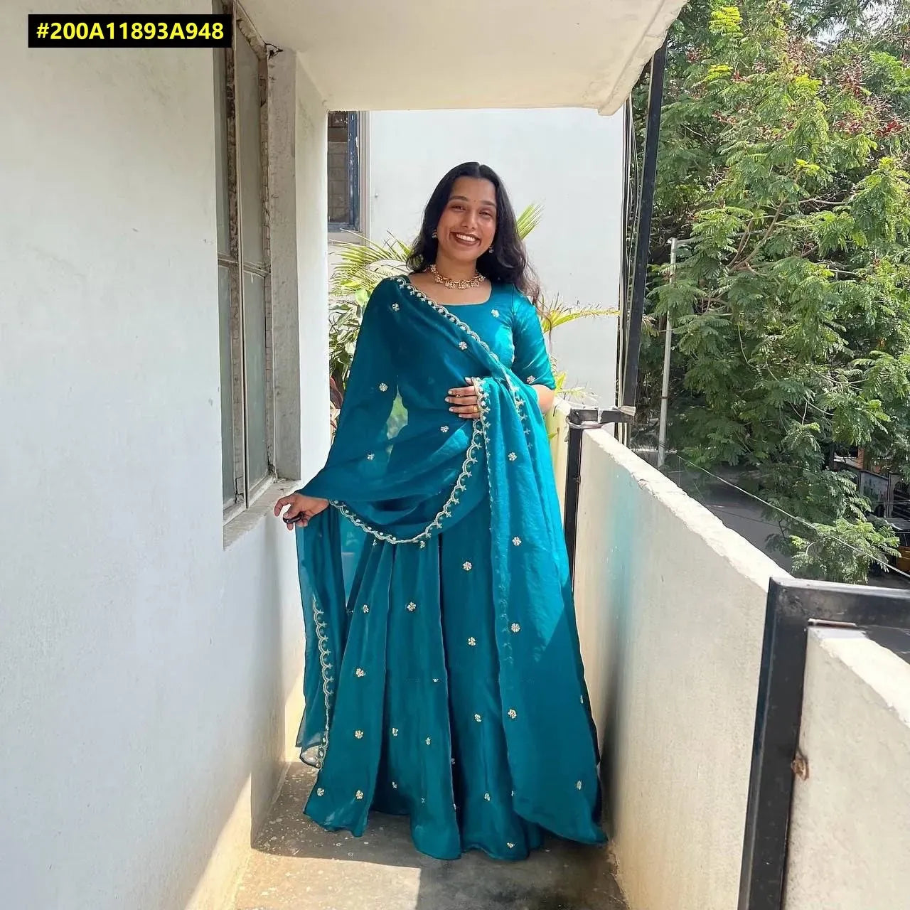 Elegant Space Silk Half Saree for Women - Handwork Cutt Dana – TREND BUY