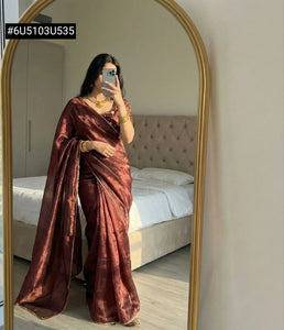 Elegant Space Silk Saree - Bead Work Blouse for Festive Occasions