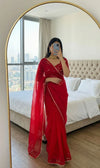 Elegant Space Silk Saree - Bead Work Blouse for Festive & Wedding Wear