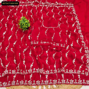 Elegant Space Silk Saree - Original Beeds Work for Festive Occasions