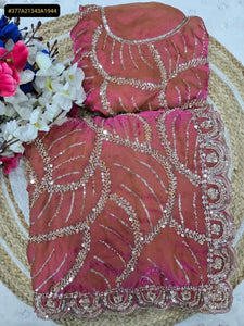 Elegant Space Silk Saree - Original Beeds Work for Festive & Party Wear